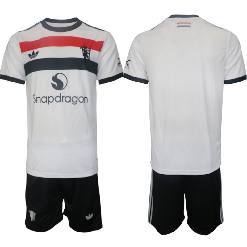 Men 2024-2025 Club Manchester United away white blank Soccer Jersey->customized nfl jersey->Custom Jersey